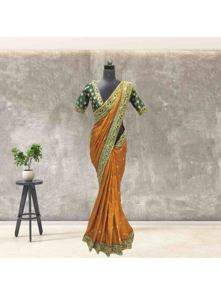     			A.G.MG FASHION Art Silk Embroidered Saree With Blouse Piece - Yellow ( Pack of 1 )