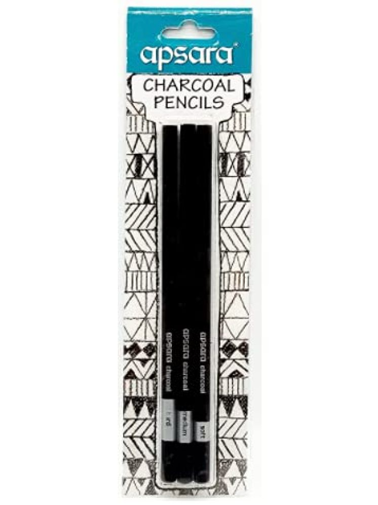     			APSARA CHARCOAL PENCIL PACK OF 1, 3 PENCILS (SOFT/MEDIUM/HARD)