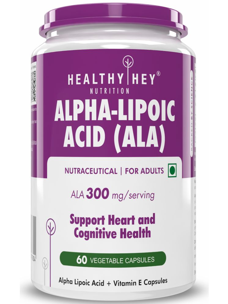     			HEALTHYHEY NUTRITION Alpha Lipoic Acid - ALA, 60 Vegetable 300 mg Capsule