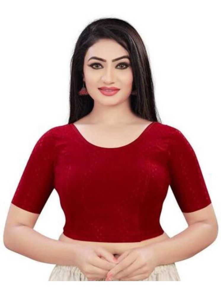     			INDIAN SILKS Maroon Readymade without Pad Lycra Women's Blouse ( Pack of 1 )