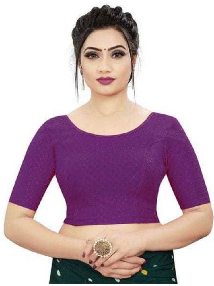     			INDIAN SILKS Purple Readymade without Pad Lycra Women's Blouse ( Pack of 1 )