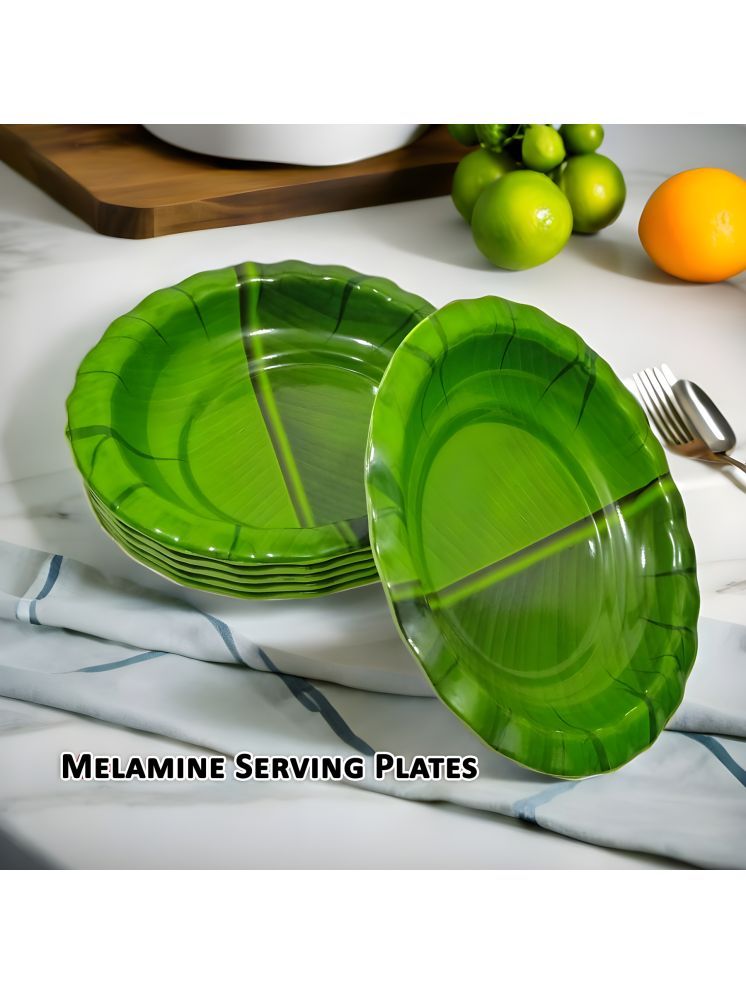     			Inpro 6 Pcs Melamine Dark Green Quarter Plate