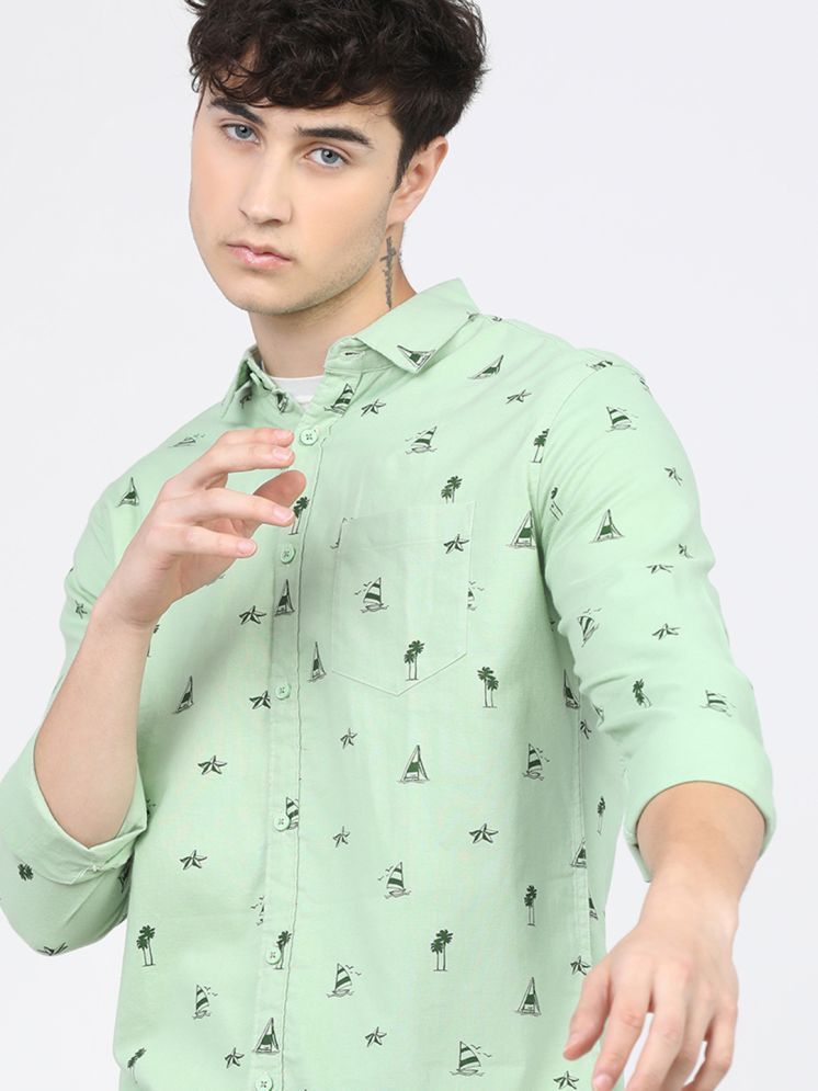     			Ketch 100% Cotton Slim Fit Printed Full Sleeves Men's Casual Shirt - Green ( Pack of 1 )