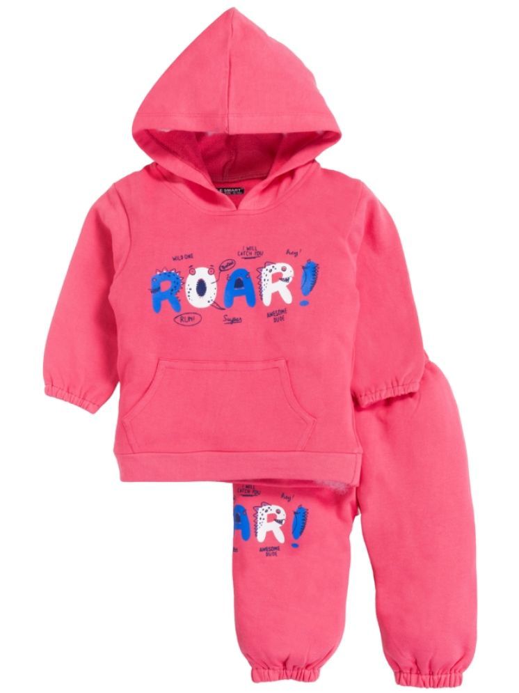     			Little Smart Pack of 1 Baby Boys Cotton Sweatshirts & Trouser ( Pink )