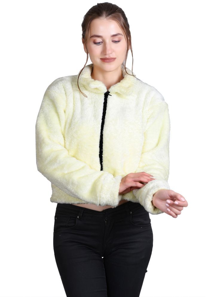     			Looks United Faux Fur Women's Zippered Sweatshirt ( Yellow )