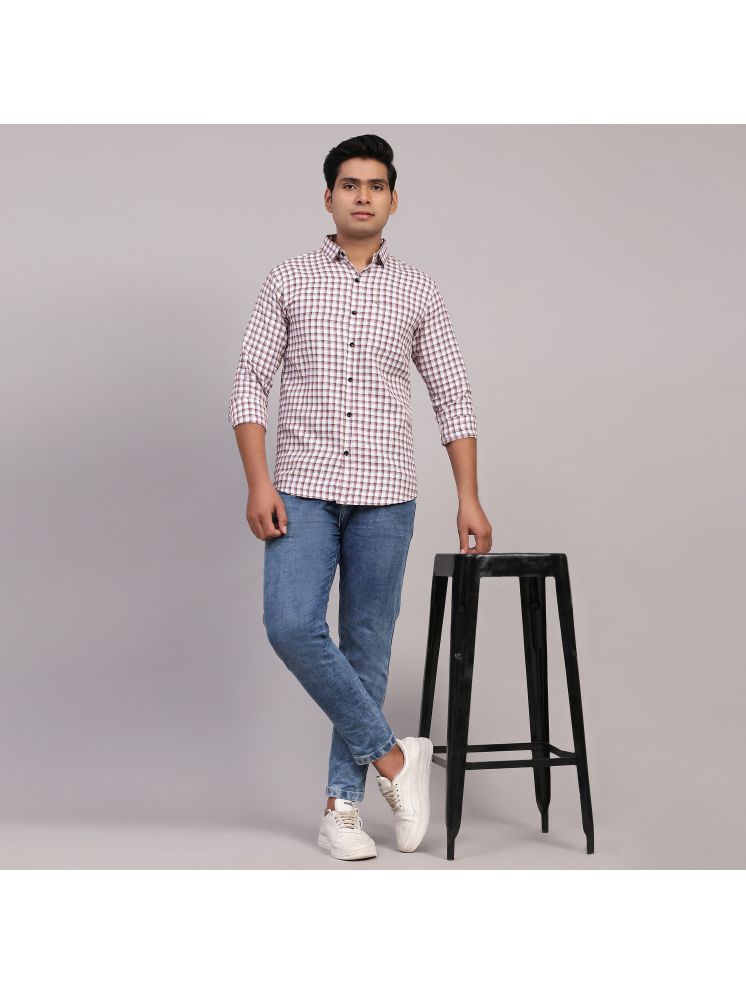     			NOWT Cotton Blend Regular Fit Checks Full Sleeves Men's Casual Shirt - White ( Pack of 1 )