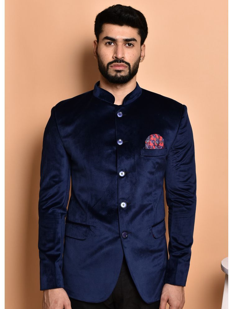     			PRINTCULTR Velvet Men's Blazer - Navy ( Pack of 1 )