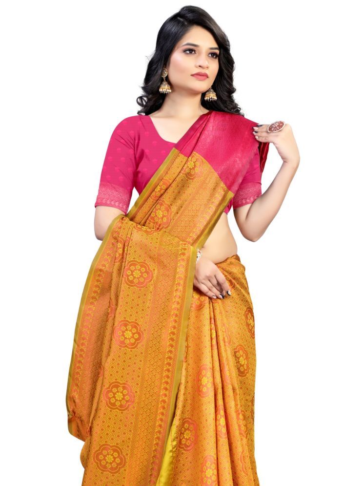     			THE PRIVATE LABLE Mysore Silk Embroidered Saree With Blouse Piece - Yellow1 ( Pack of 1 )