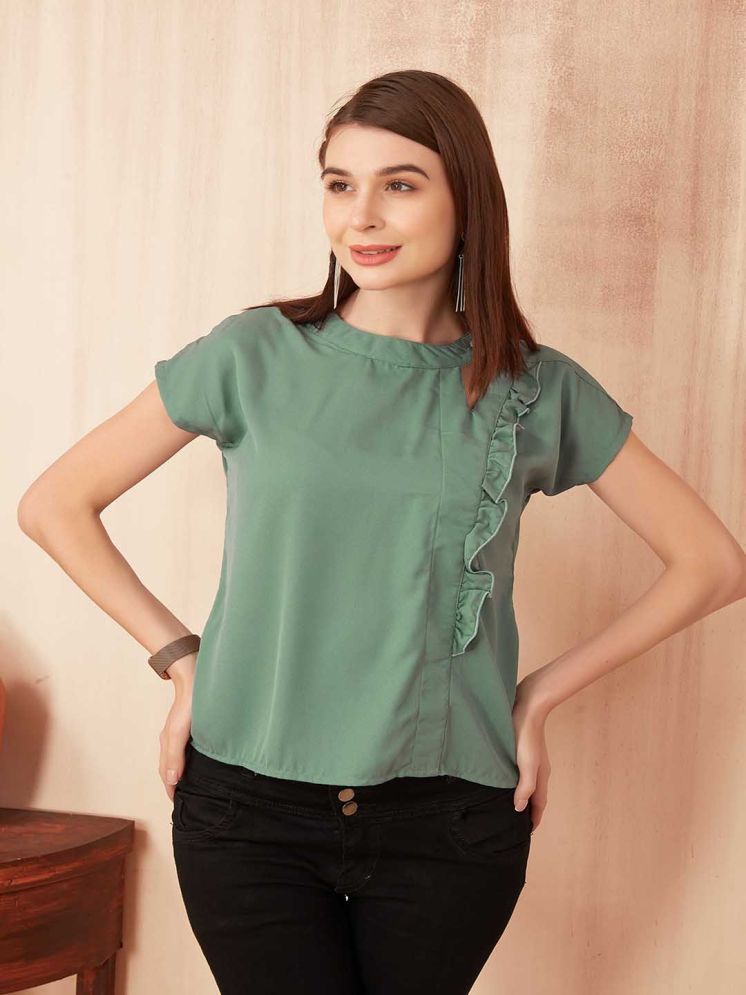     			TRENDSATTIRE Green Polyester Women's Regular Top ( Pack of 1 )