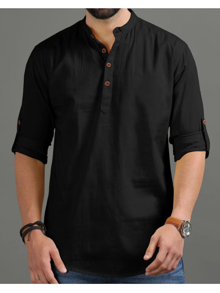     			Vida Loca Black Cotton Blend Men's Shirt Style Kurta ( Pack of 1 )