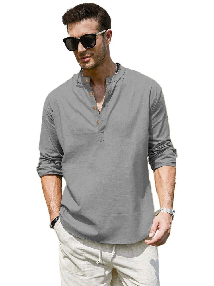     			Vida Loca Grey Cotton Blend Men's Shirt Style Kurta ( Pack of 1 )