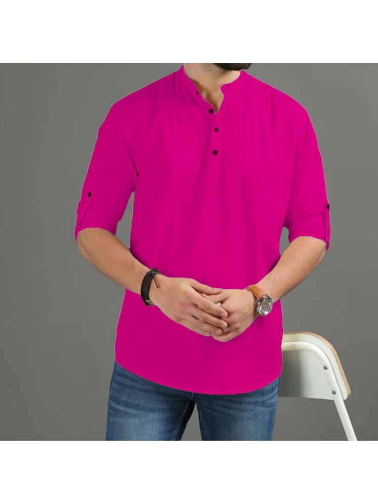     			Vida Loca Pink Cotton Blend Men's Shirt Style Kurta ( Pack of 1 )