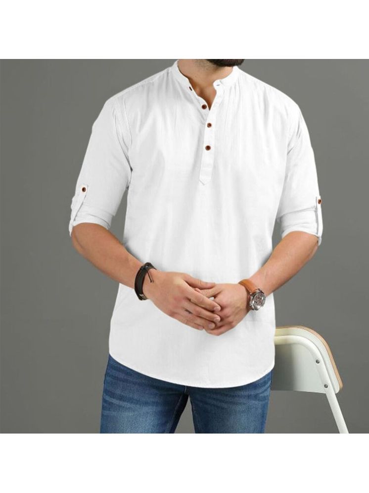     			Vida Loca White Cotton Blend Men's Shirt Style Kurta ( Pack of 1 )