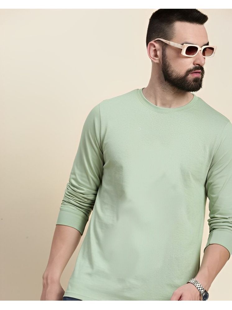     			AKTIF Cotton Blend Regular Fit Solid Full Sleeves Men's Round T-Shirt - Mint Green ( Pack of 1 )