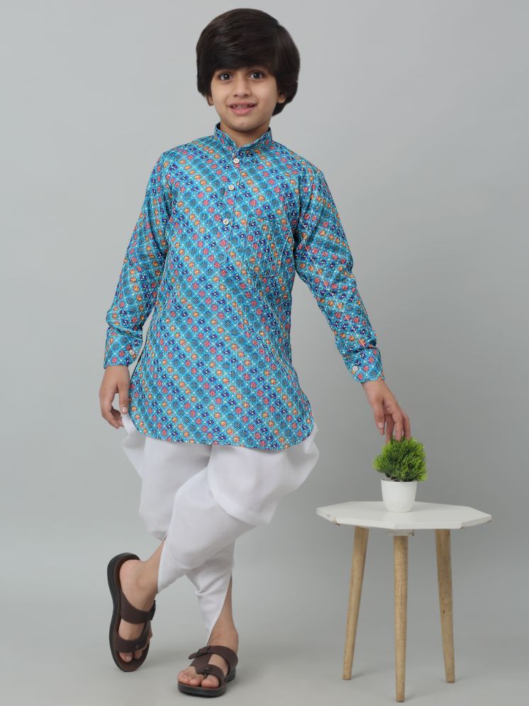     			CENSAL Blue Cotton Boys Dhoti Kurta Set - Pack of 1