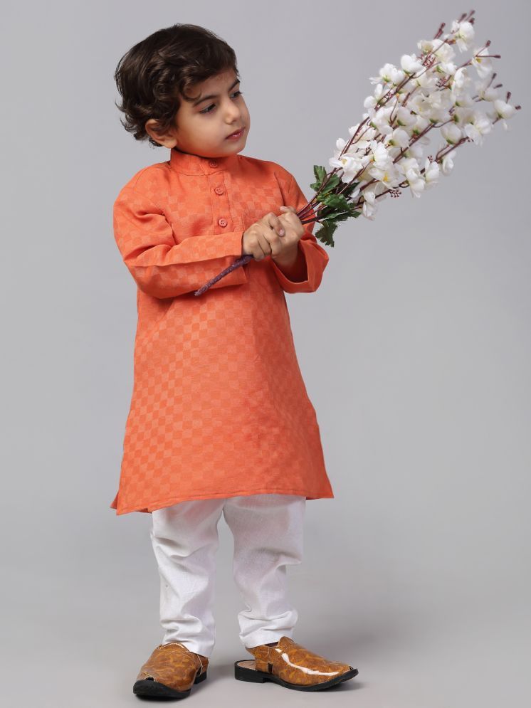     			CENSAL Orange Cotton Boys Kurta Sets ( Pack of 1 )