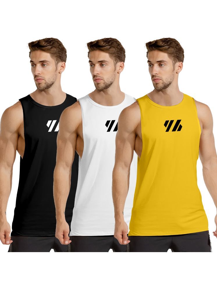     			FTX Pack of 3 Polyester Gym Vest For Men ( Gold )