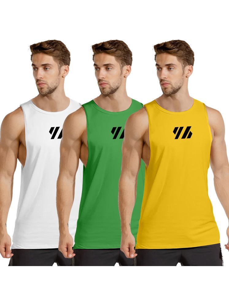     			FTX Pack of 3 Polyester Gym Vest For Men ( Olive Green )