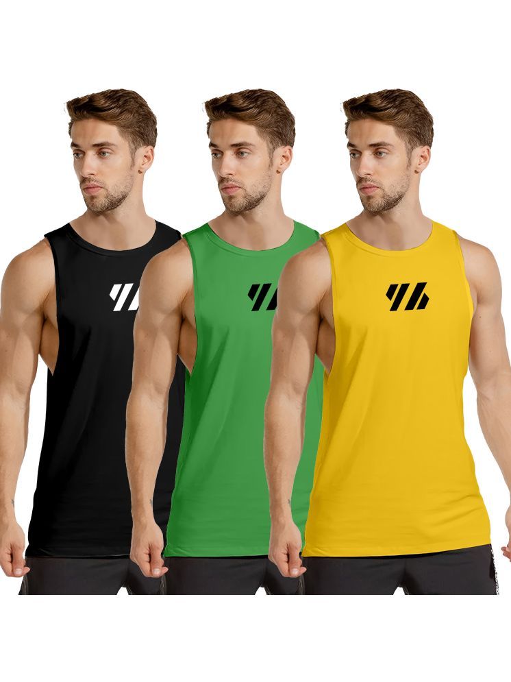     			FTX Pack of 3 Polyester Gym Vest For Men ( Dark Green )