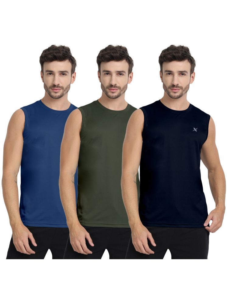     			FTX Pack of 3 Polyester Men's Vest ( Navy Blue )