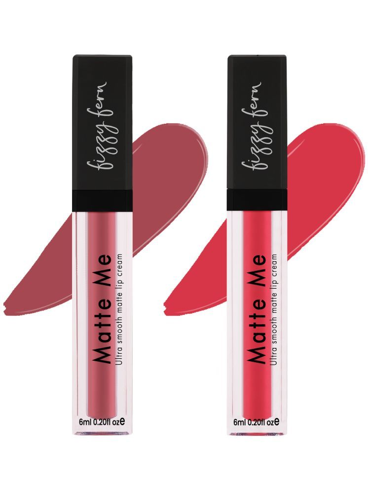     			Fizzy Fern Long Lasting Matte Liquid Lipstick,Transferproof, Smudge Proof (Each 6 ML Pack of 2)