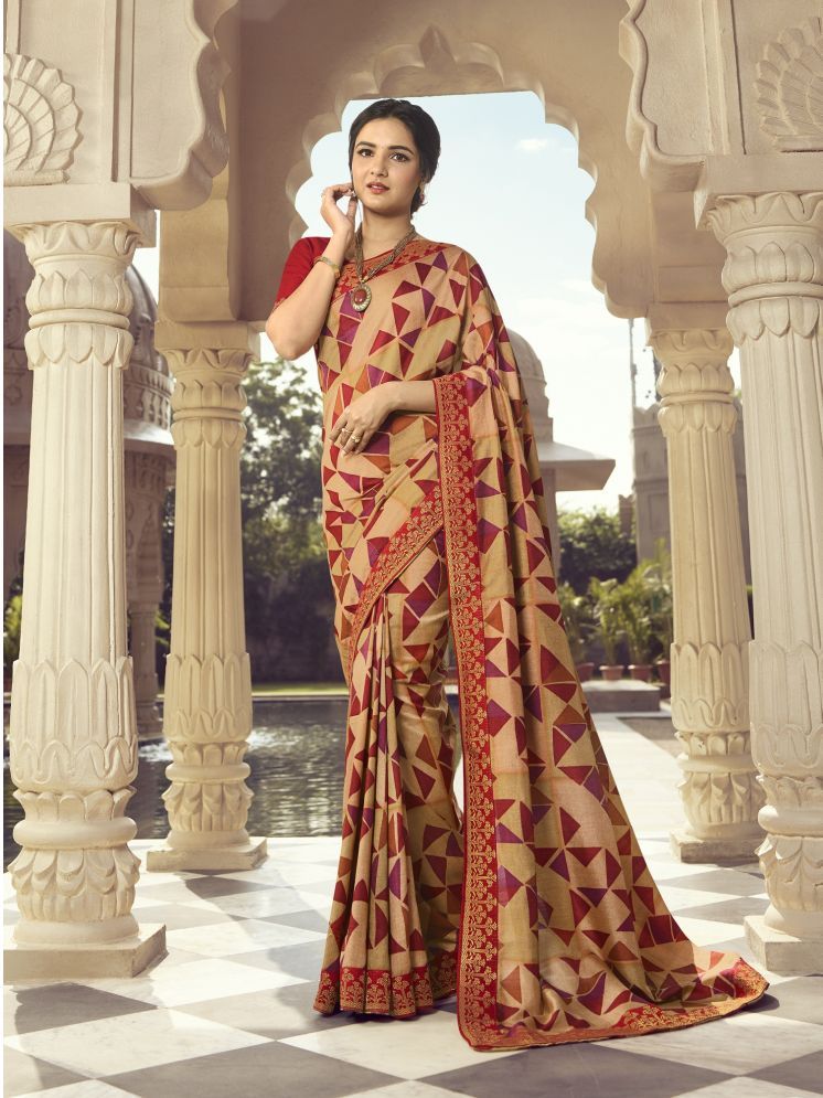     			Gazal Fashions Georgette Printed Saree With Blouse Piece - Multicolor3 ( Pack of 1 )