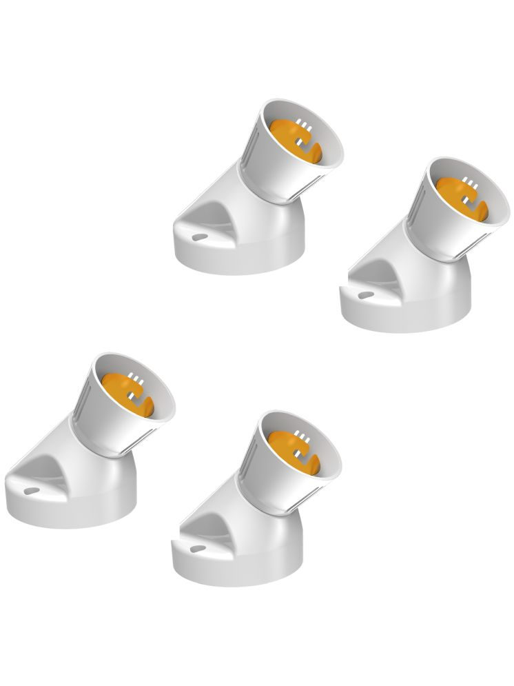     			Gearup Angle Batten Bulb Holder For Wall, B22 Batten 220-240 Volts Lamp Holder For Home Indoor Outdoor Use (White, Pack Of 4)