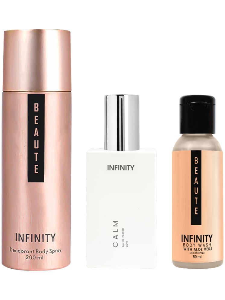     			Infinity Beaute 200ml Deodorant, Calm 25ml EDP Perfume, Beaute 50ml Body Wash Pack of 3