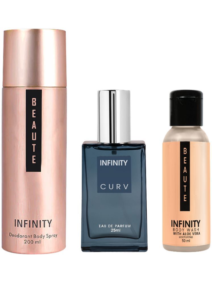     			Infinity Beaute 200ml Deodorant, Curv 25ml EDP Perfume, Beaute 50ml Body Wash Pack of 3