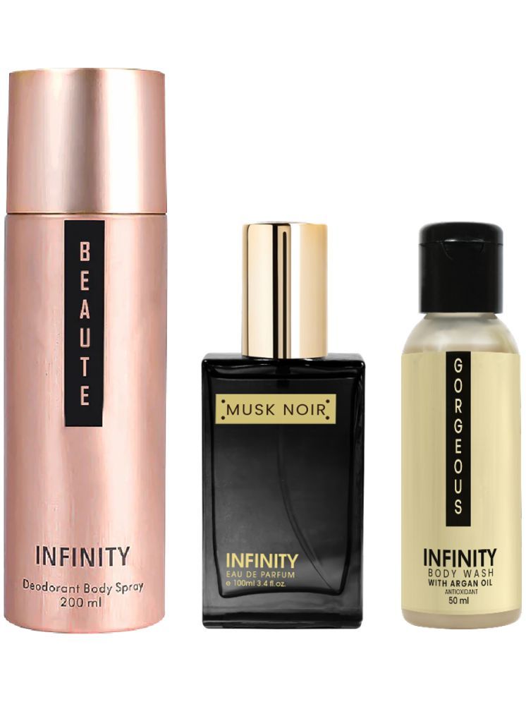     			Infinity Beaute 200ml Deodorant, Musk Noir 25ml EDP Perfume, Gorgeous 50ml Body Wash Pack of 3