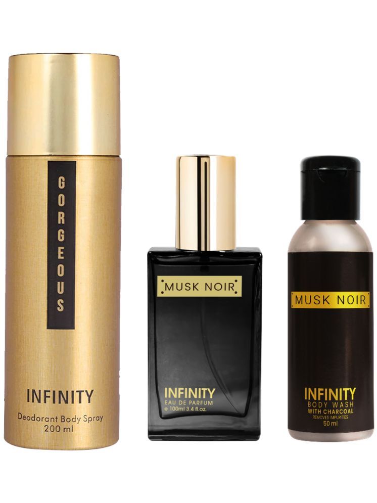     			Infinity Gorgeous 200ml Deodorant, Musk Noir 25ml EDP Perfume, Musk Noir 50ml Body Wash Pack of 3