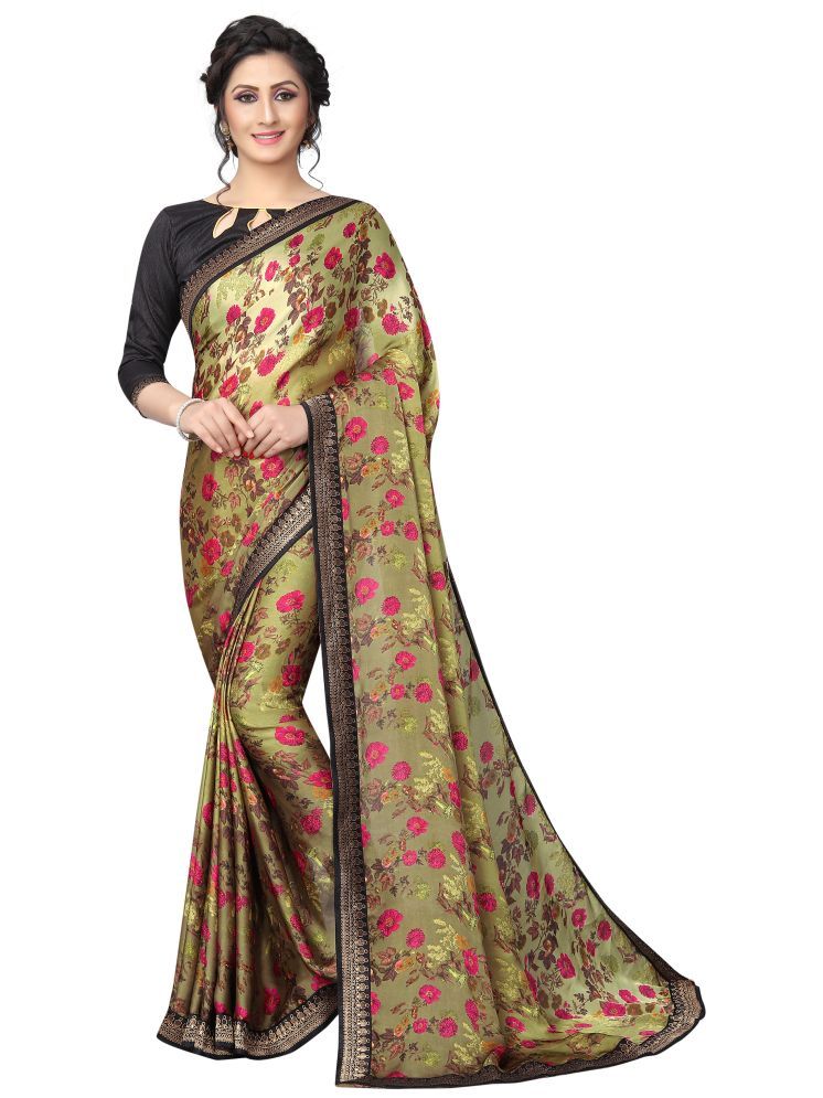     			KSNDV Trendz Georgette Printed Saree With Blouse Piece - Grey ( Pack of 1 )