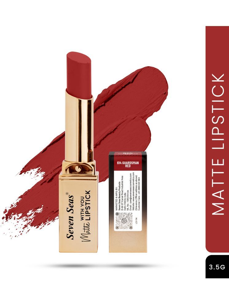     			Seven Seas Long Lasting , Matte Finish , Longwear , Matte With You Lipstick (Guardsman Red 3.5g)