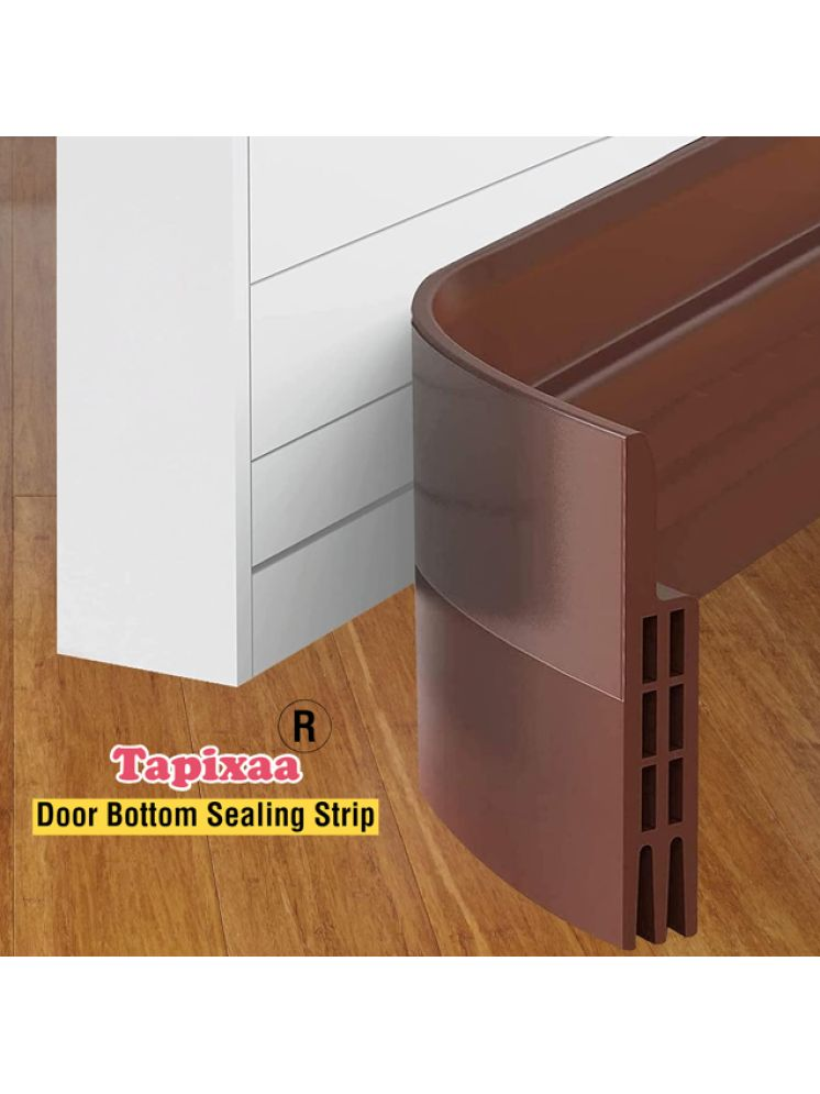     			Tapixaa Door Bottom Sealing Strip Self-Adhesive Under Door Gap Filler Rubber Ac Door Blocker Door Dust Stopper for Home Door Gap Sealing Strip Cockroach Insect Draft Stopper (1 METRE Pack of 1, Brown)