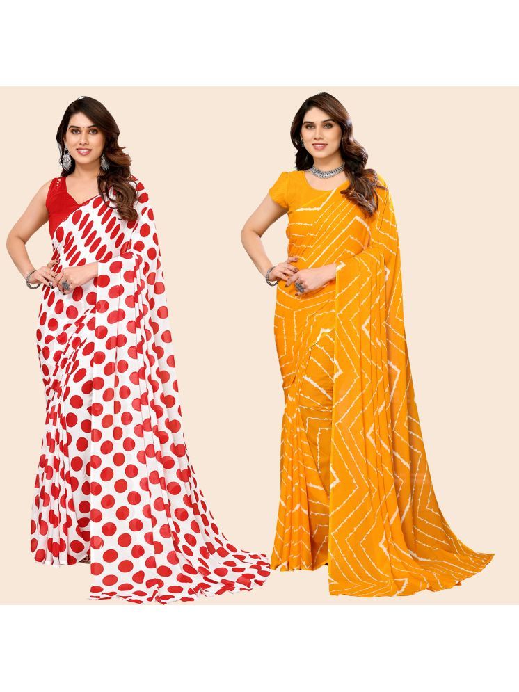     			ANAND SAREES Georgette Printed Saree With Blouse Piece - Multicolour ( Pack of 2 )