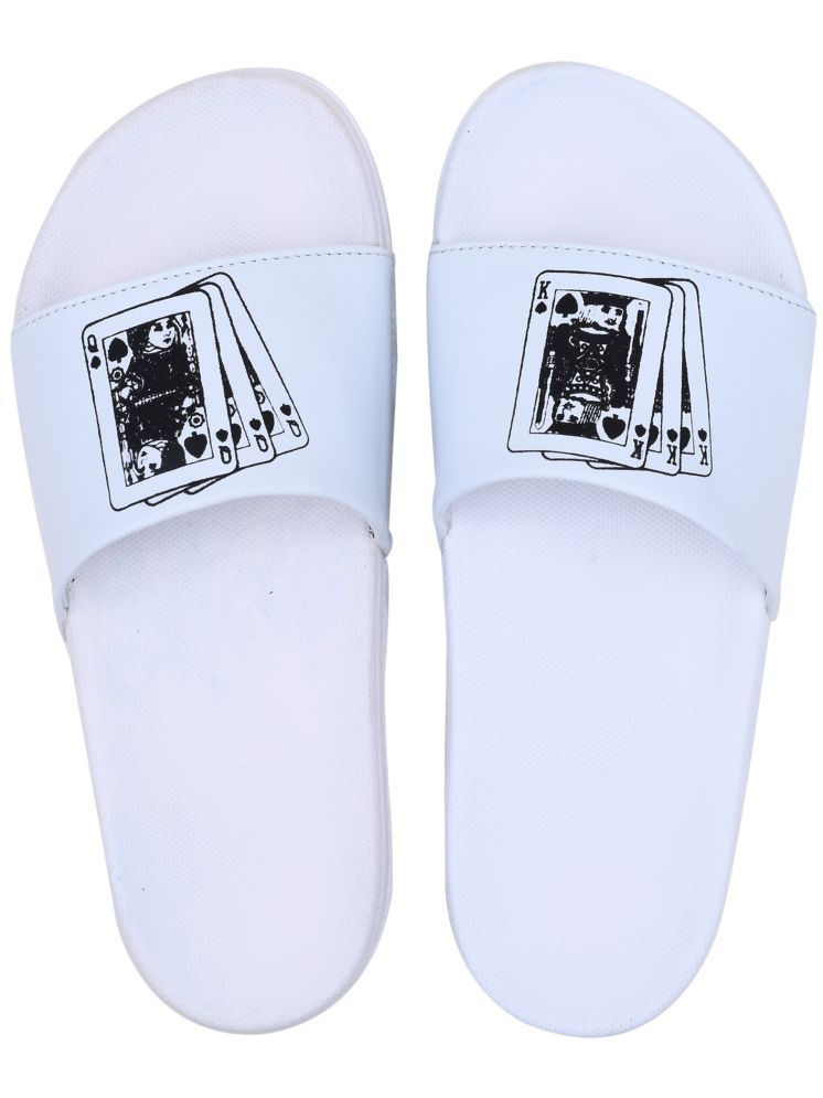     			CLOSHO White Men's Slide Flip Flop