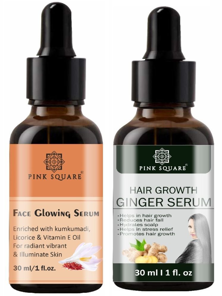     			Face Glowing Serum & Hair Growth Ginger Serum for Men & Women (Each,30ml) Combo of 2