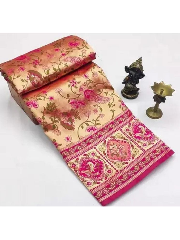     			Gazal Fashions Banarasi Silk Embellished Saree With Blouse Piece - Multicolour ( Pack of 1 )