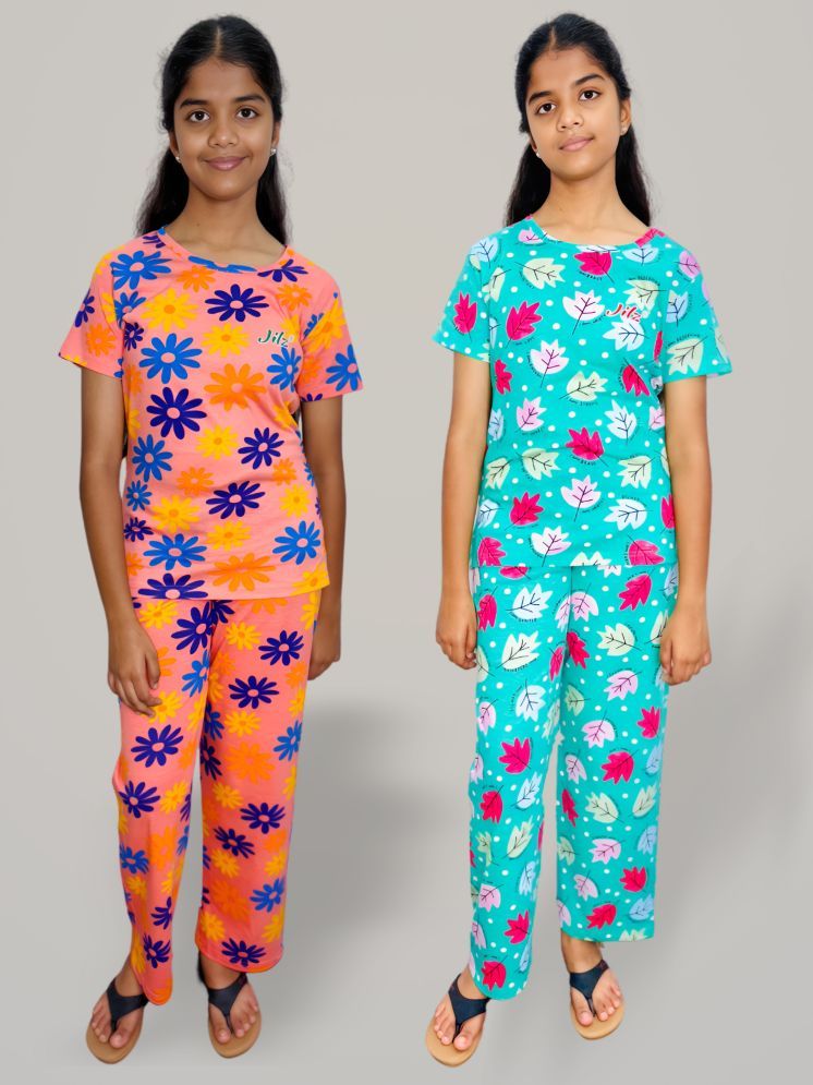     			JILZ - Multicolor Cotton Girls Top & Pyjama Set ( Pack of 2 )