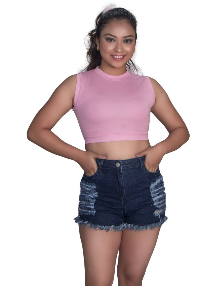     			Leean Patterns Pink Cotton Blend Women's Crop Top ( Pack of 1 )