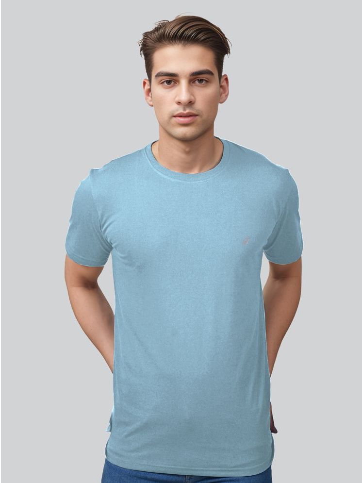     			Lux Nitro Cotton Blend Relaxed Fit Solid Half Sleeves Men's Round T-Shirt - Sky Blue ( Pack of 1 )