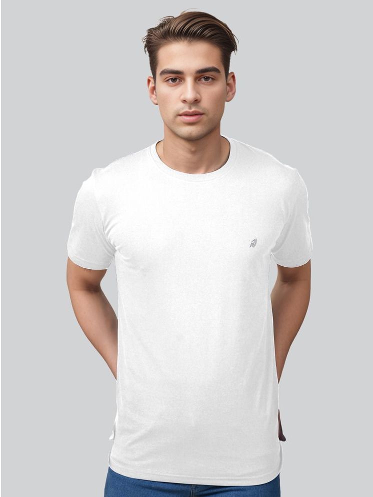     			Lux Nitro Cotton Blend Relaxed Fit Solid Half Sleeves Men's Round T-Shirt - White ( Pack of 1 )