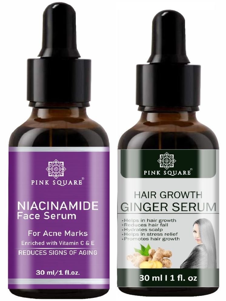     			Niacinamide Face Serum & Hair Growth Ginger Serum for Men & Women (Each,30ml) Combo of 2