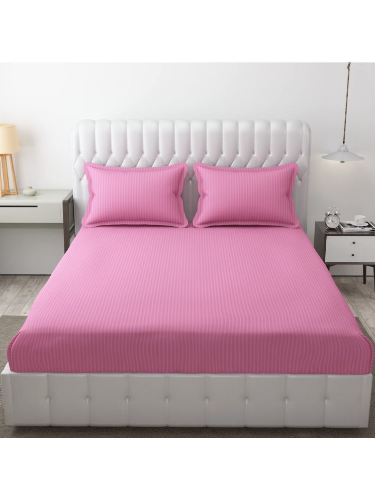     			SWIZIER Microfiber Vertical Striped 1 Double with 2 Pillow Covers - Pink