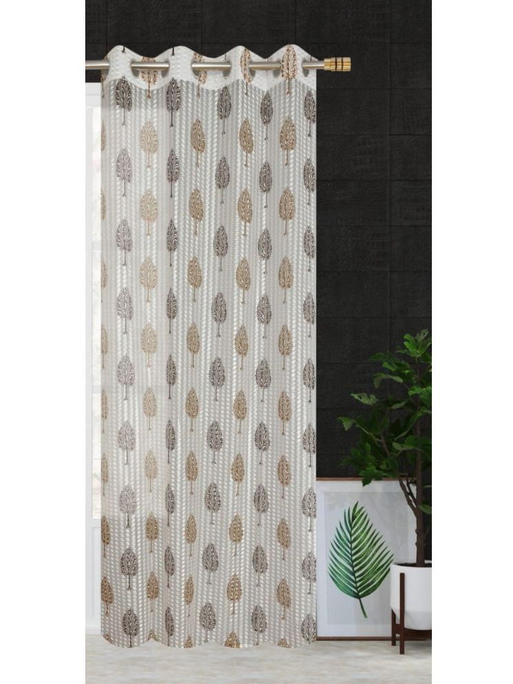     			SWIZIER Nature Semi-Transparent Eyelet Curtain 5 ft ( Pack of 1 ) - Brown