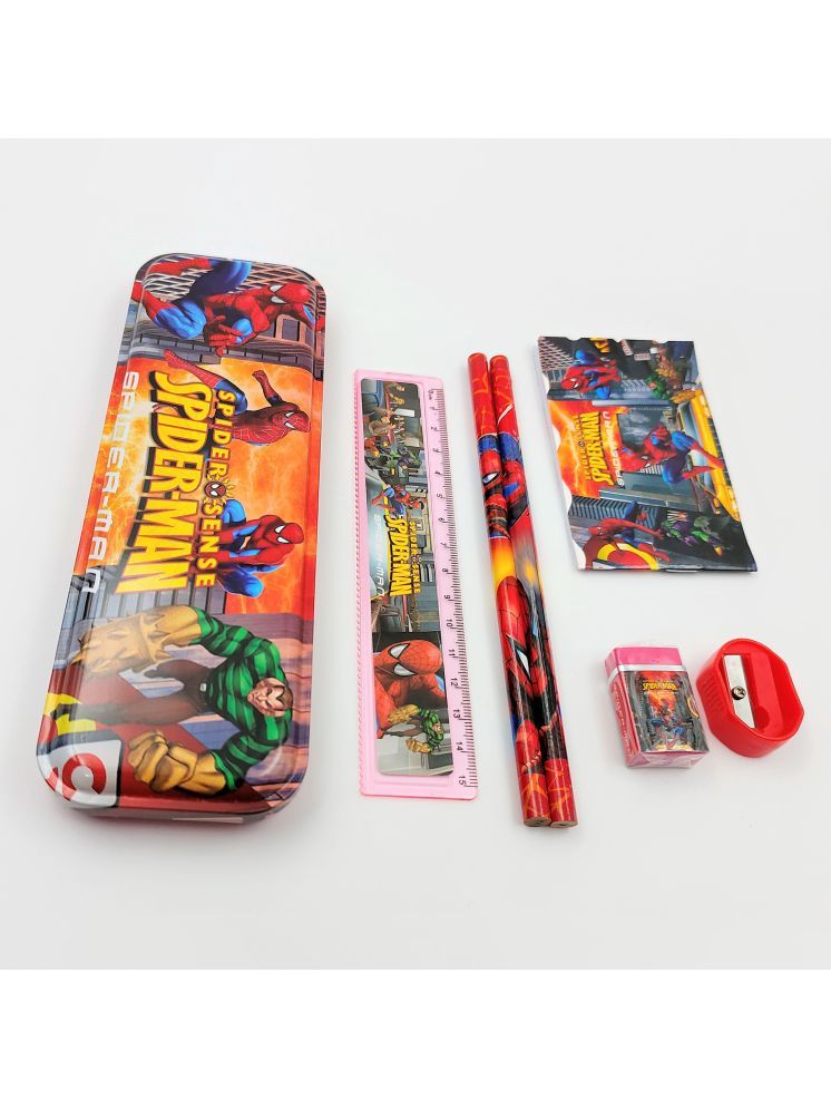     			TOY DEKHO Bag Shape Cartoon Printed Stationery Gift Pack for Kids/ Art Plastic Pencil Box Set for Kids Boys and Girls/ Combo Stationary Gift Sets / designed stationery Geometry Box Multi-Purpose Uses