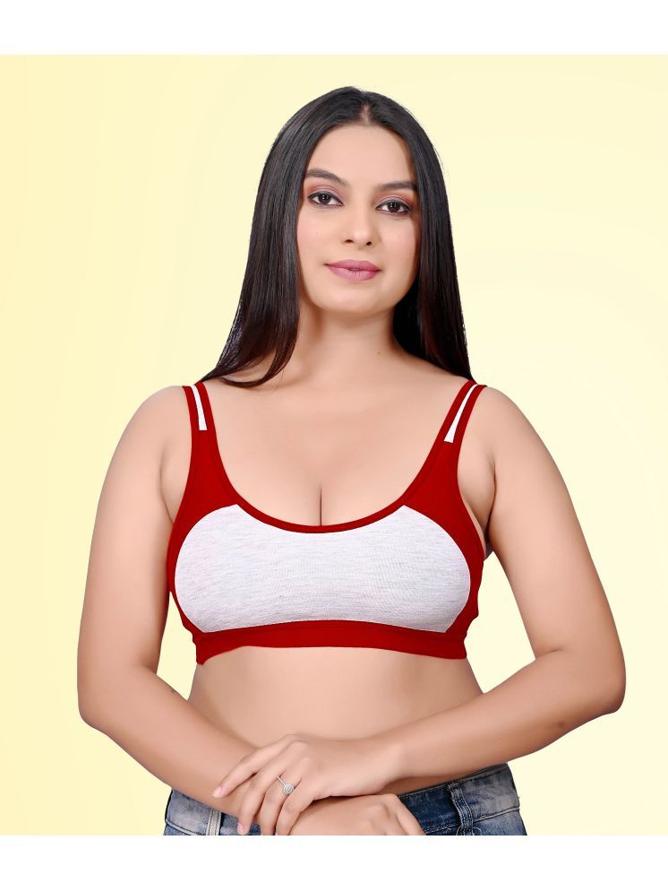     			haya fashion Red Cotton Non Padded Women's Everyday Bra ( Pack of 1 )