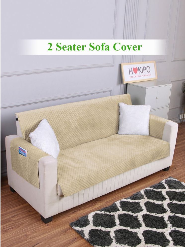     			HOKIPO 2 Seater Velvet Sofa Cover ( Pack of 1 )