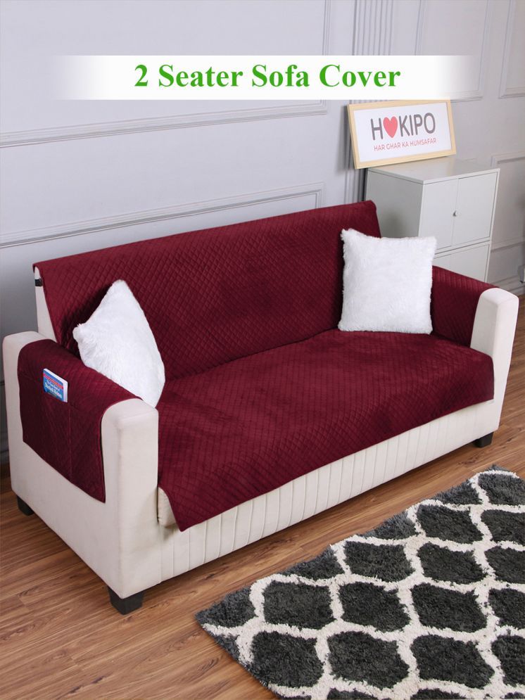     			HOKIPO 2 Seater Velvet Sofa Cover ( Pack of 1 )