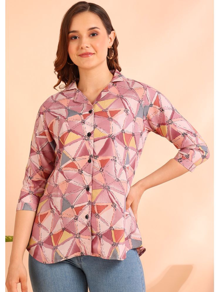     			Hiva Trendz Peach Viscose Women's Shirt Style Top ( Pack of 1 )